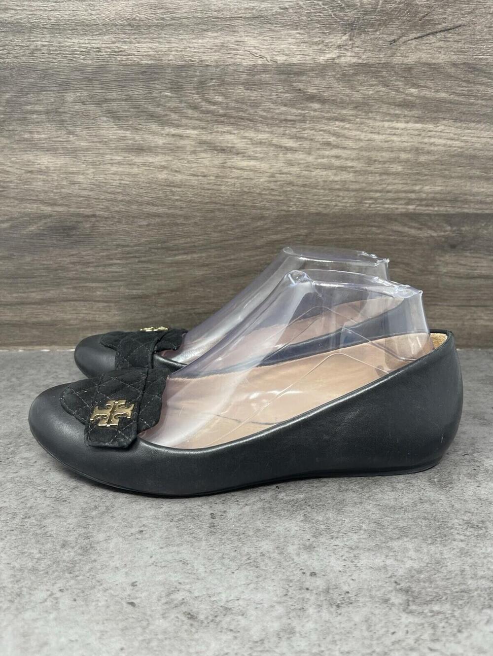 Tory Burch Flats Shoes Womens Size 7.5 Black Slip On